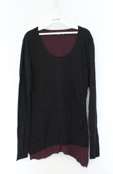 画像1: CIVARIZE / Teaseレイヤードイレヘムカットソー 44 ブラックｘワイン O-26-10-14-086-CI-to-YM-OS (1)