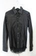 画像1: CIVARIZE / Allureガーゼレイヤードラムレザーシャツ 46 ブラック O-26-10-14-015-CI-sh-YM-OS (1)