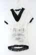 画像1: CIVARIZE / NO WAR レースレイヤードTシャツ 44 ホワイトｘブラック O-26-10-16-037-CI-to-YM-OS (1)