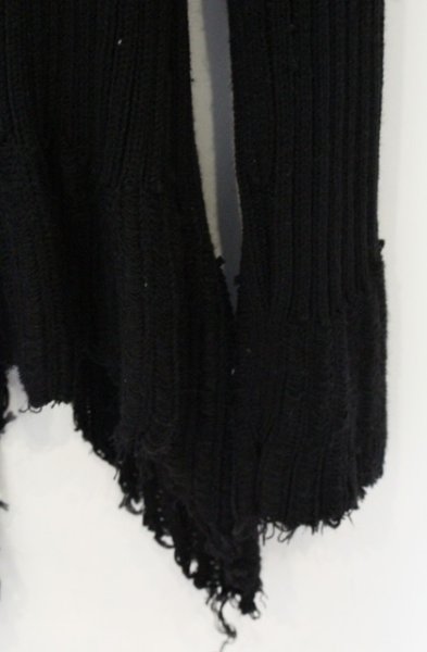画像6: CIVARIZE / アシンメトリーデストロイジップアップニット 46 ブラック O-26-10-20-016-CI-ja-YM-OS (6)