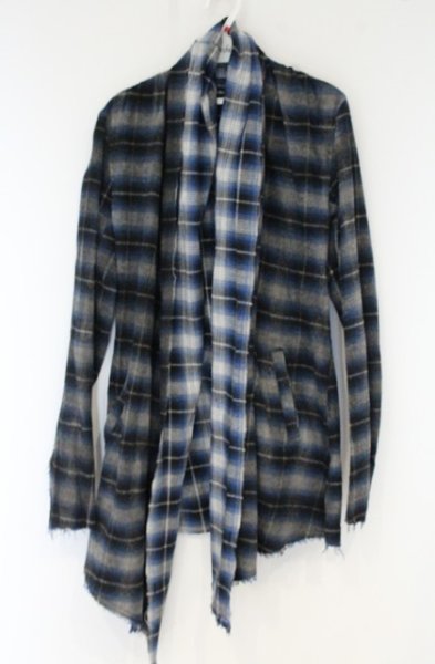 画像1: CIVARIZE / コーティングチェックカーディガン 46 ブルー O-26-10-20-030-CI-to-YM-OS (1)