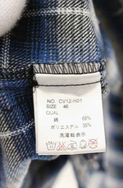 画像4: CIVARIZE / コーティングチェックカーディガン 46 ブルー O-26-10-20-030-CI-to-YM-OS (4)