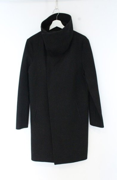 画像1: CIVARIZE / Usherメルトンハイカラーコート 46 ブラック O-26-10-20-006-CI-ou-YM-OS (1)