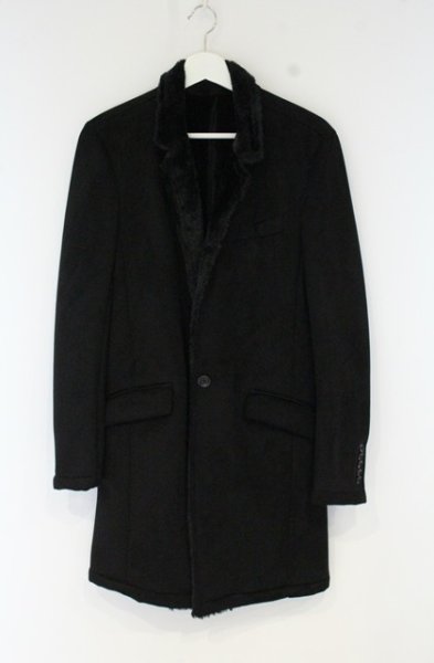 画像1: CIVARIZE / Emir フェイクムートンチェスターコート 44 ブラック O-26-10-20-008-CI-ou-YM-OS (1)