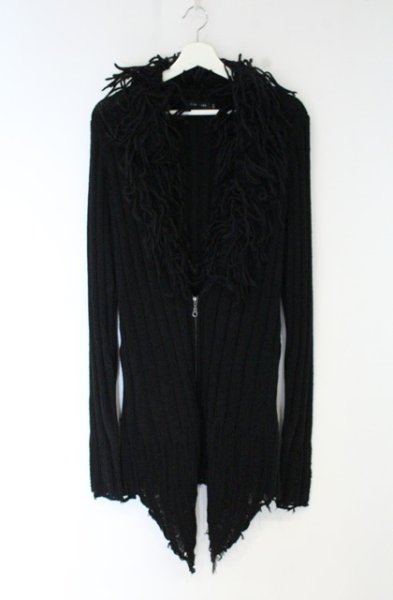 画像1: CIVARIZE / フリンジデズトロイジップアップニット 44 ブラック O-26-10-20-015-CI-ja-YM-OS (1)