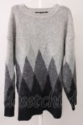 【WINTERセール】NO ID. BLACK / ニット.モヘアニットアーガイルＪＱ－ＢＩＧ－ＰＯ T-23-10-13-001-NO-to-YM-ZT195