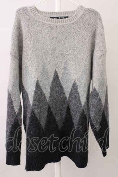 画像1: NO ID. BLACK / ニット.モヘアニットアーガイルＪＱ－ＢＩＧ－ＰＯ T-23-10-13-001-NO-to-YM-ZT195 (1)