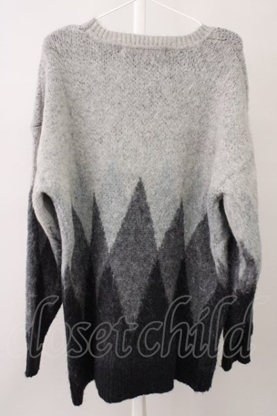 画像2: NO ID. BLACK / ニット.モヘアニットアーガイルＪＱ－ＢＩＧ－ＰＯ T-23-10-13-001-NO-to-YM-ZT195 (2)