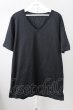 画像1: NO ID. / CパールヴァティシルケットスムースVネックTシャツ 1 ブラック T-23-11-30-035-NO-ts-YM-ZT082 (1)