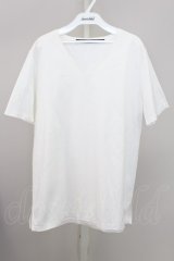 【SALE】NO ID. / CパールヴァティシルケットスムースVネックTシャツ 1 ホワイト T-23-11-30-004-NO-ts-YM-ZT512