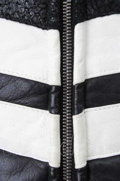 画像6: Roen / ディアスキンレザーベスト 44 ブラックｘホワイト T-23-11-30-1020-Ro-to-YM-ZT-ML027 (6)