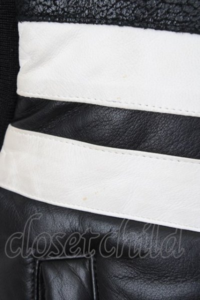 画像7: Roen / ディアスキンレザーベスト 44 ブラックｘホワイト T-23-11-30-1020-Ro-to-YM-ZT-ML027 (7)