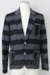 画像1: MILK BOY / シャギーボーダーブレザージャケット S ブラックｘグレー T-23-11-30-1022-MI-ja-YM-ZT493 (1)