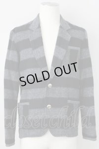 【SALE】MILK BOY / シャギーボーダーブレザージャケット S ブラックｘグレー T-23-11-30-1022-MI-ja-YM-ZT493