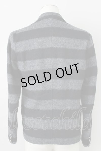 画像2: MILK BOY / シャギーボーダーブレザージャケット S ブラックｘグレー T-23-11-30-1022-MI-ja-YM-ZT493 (2)