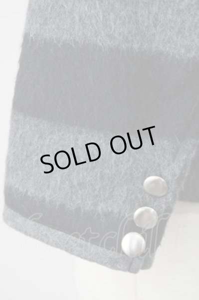 画像3: MILK BOY / シャギーボーダーブレザージャケット S ブラックｘグレー T-23-11-30-1022-MI-ja-YM-ZT493 (3)