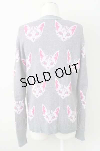 画像2: NO ID. BLACK / CニットCAT-JQ-V-Nカーディガン 1 ピンクｘグレー T-23-11-30-1007-NO-to-YM-ZT492 (2)