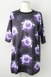 画像1: KRY clothing / スカルローズ Tシャツ  ブラック T-23-11-30-1009-KR-ts-YM-ZT493 (1)