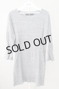 【SALE】CAMBIO / コットンワッフル7部丈袖ロング丈カットソー L グレー T-23-11-30-020-CA-to-YM-ZT510