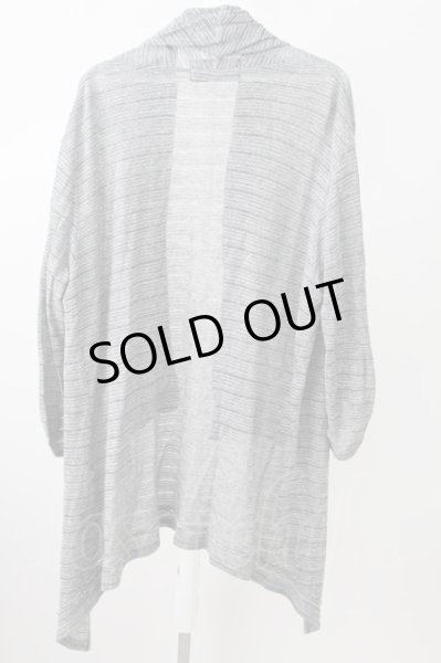 画像2: TORNADO MART / シースルーボーダー6分袖カーディガン L グレー T-23-11-30-022-TO-to-YM-ZT510 (2)