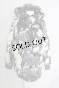 【WINTERセール】NO ID. BLACK / MIXフェイクファーフーデッドBLZジャケット ONE アイボリーMIX T-23-12-12-007-NO-ou-YM-ZT-M129