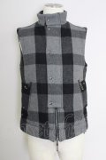 【WINTERセール】GalaabenD / ウールチェック中綿ベスト m グレー T-23-12-12-002-Ga-to-YM-ZT016