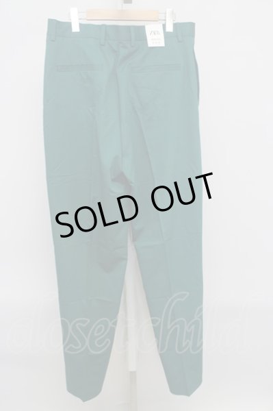 画像2: ZARA / 【タグ付き】カラーワイドスラックスパンツ EU 42 グリーン T-23-12-19-026-ZA-pa-YM-ZT315 (2)