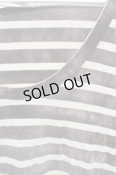 画像3: CHARM CULT / ブリーチボーダー六部袖カットソー 2 ブラウン T-23-12-19-004-CH-ts-YM-ZT313 (3)