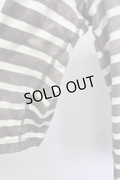 画像4: CHARM CULT / ブリーチボーダー六部袖カットソー 2 ブラウン T-23-12-19-004-CH-ts-YM-ZT313 (4)