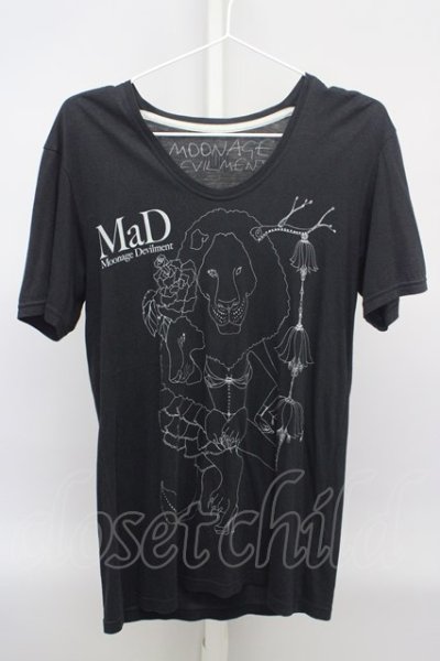 画像1: Moonage Devilment(清春) / print Tシャツ 44 ブラック T-23-12-19-006-Mo-ts-YM-ZT313