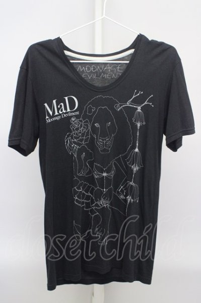 画像1: Moonage Devilment(清春) / print Tシャツ 44 ブラック T-23-12-19-006-Mo-ts-YM-ZT313 (1)