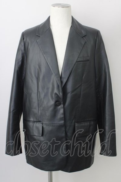 画像1: ZARA / PUピークドラペルミディブレザージャケット EU M ブラック T-23-12-31-004-ZA-ja-YM-ZT-ML004 (1)