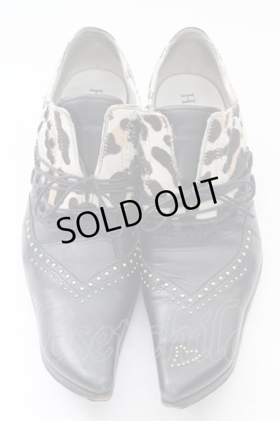 画像1: Hiromu Takahara / バターナイフシューズ 41 ブラックｘパターン T-23-12-31-030-Hi-sho-YM-ZT-S006 (1)