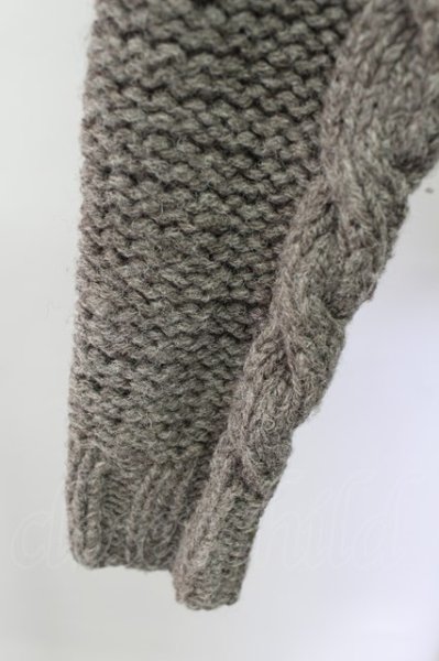 画像4: GOSTAR DE FUGA / カーディガン.ケーブル編みショルーカラーニット 44 ブラウン T-24-01-05-002-GO-to-YM-ZT307 (4)