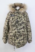 【WINTERセール】#FR2 / ジャケット.デジカモ柄フーデッドダウン M カーキ T-24-01-05-006-#F-ja-YM-ZT-M012