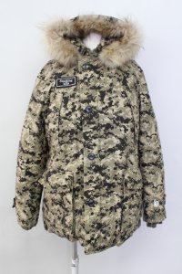 【WINTERセール】#FR2 / ジャケット.デジカモ柄フーデッドダウン M カーキ T-24-01-05-006-#F-ja-YM-ZT-M012