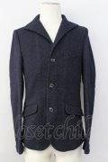 【WINTERセール】GOSTAR DE FUGA / ジャケット.RAFAGA イタリアンカラーニットテーラード 44 ネイビー T-24-01-05-009-GO-ja-YM-ZT304