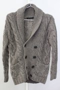 【WINTERセール】GOSTAR DE FUGA / カーディガン.ケーブル編みショルーカラーニット 44 ブラウン T-24-01-05-002-GO-to-YM-ZT307