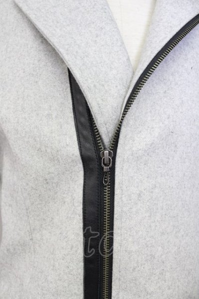 画像4: FUGA / コート.ラムレザー切り替えライダースチェスター 46 グレー T-24-01-05-011-FU-ou-YM-ZT-ML028 (4)