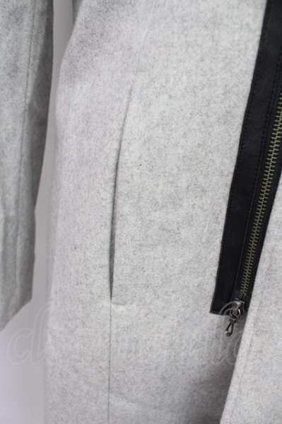 画像6: FUGA / コート.ラムレザー切り替えライダースチェスター 46 グレー T-24-01-05-011-FU-ou-YM-ZT-ML028 (6)