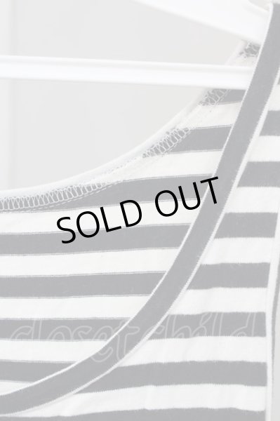 画像3: AMPHIBIAN / ボーダーロングタンクトップ F ブラックｘホワイト T-24-01-13-003-AM-to-YM-ZT161 (3)