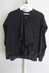 【WINTERセール】LAD MUSICIAN / DECHINE FRILL SHIRTシャツ 46 ブラック T-24-01-13-019-LA-sh-YM-ZT040