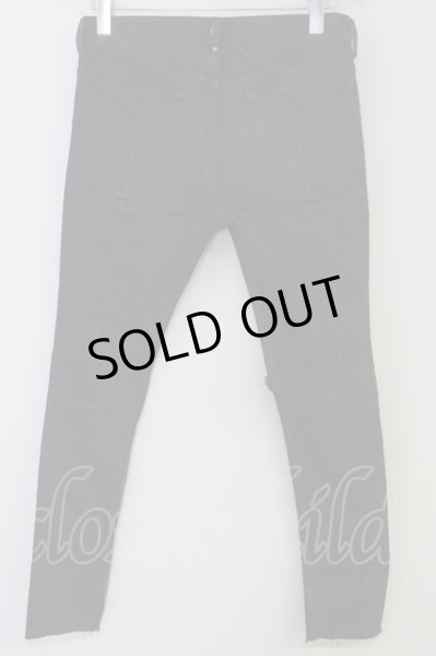 画像2: 青激-SEIGEKI- / ストレッチダメージスキニーパンツ（レザーリペア） 26 ブラック T-24-01-13-033-el-pa-YM-ZT225 (2)