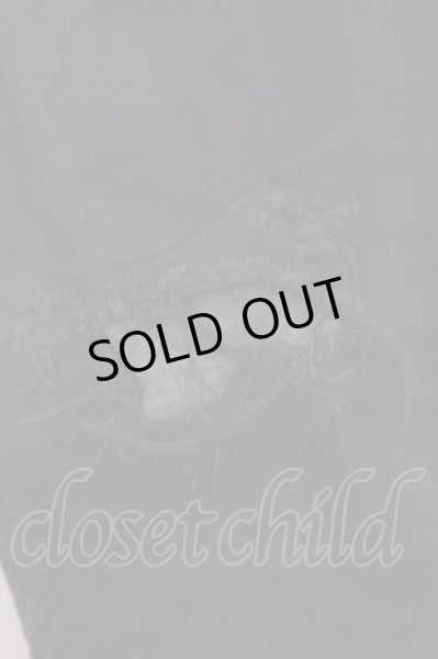 画像5: 青激-SEIGEKI- / ストレッチダメージスキニーパンツ（レザーリペア） 26 ブラック T-24-01-13-033-el-pa-YM-ZT225 (5)