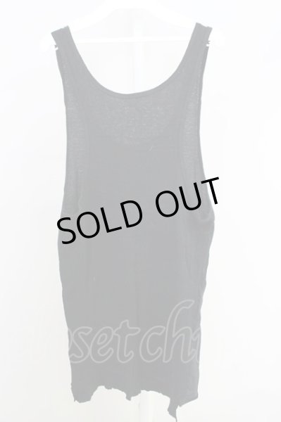 画像2: ROYAL FLASH / バックロングテレコ切り替えタンクトップ F ブラック T-24-01-13-006-RO-to-YM-ZT020 (2)