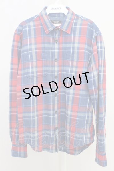 画像1: ZARA / スリムフィットチェックシャツ EU M レッドｘブルー T-24-01-13-011-ZA-sh-YM-ZT416 (1)