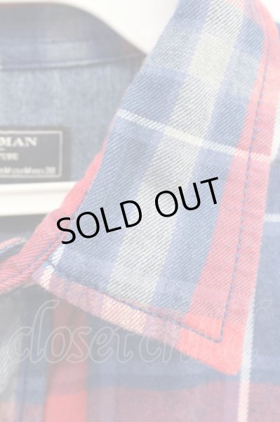 画像4: ZARA / スリムフィットチェックシャツ EU M レッドｘブルー T-24-01-13-011-ZA-sh-YM-ZT416 (4)