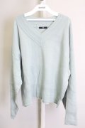 【WINTERセール】HARE / Vネックワイドニットソー F グリーン T-24-01-13-014-HA-to-YM-ZT071