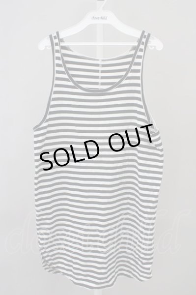 画像1: AMPHIBIAN / ボーダーロングタンクトップ F ブラックｘホワイト T-24-01-13-003-AM-to-YM-ZT161 (1)