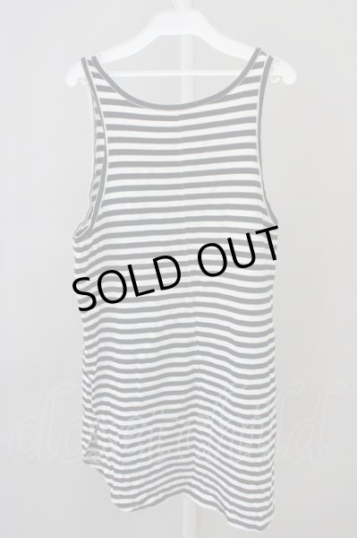 画像2: AMPHIBIAN / ボーダーロングタンクトップ F ブラックｘホワイト T-24-01-13-003-AM-to-YM-ZT161 (2)